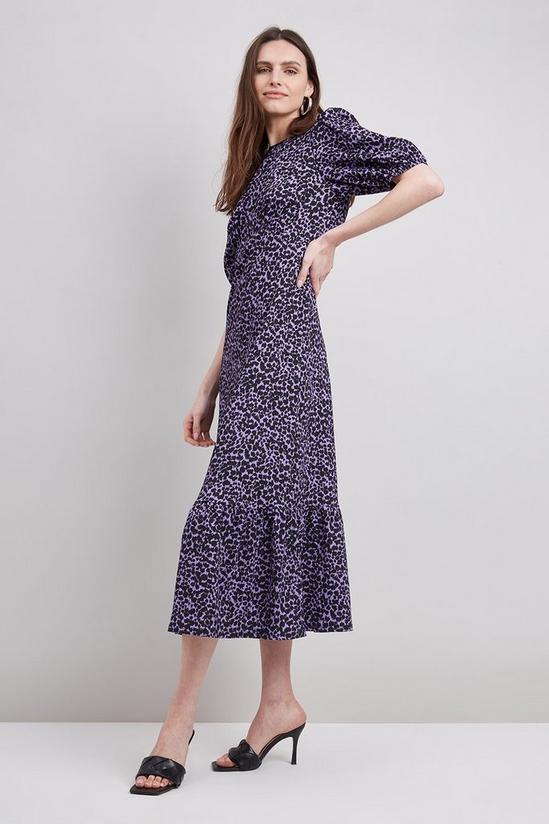 Wallis Lilac Pebble Puff Sleeve Jersey Midi Dress 2