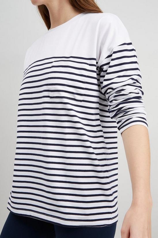 Wallis Stripe Pocket Round Neck T Shirt 4
