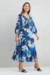 Wallis Curve Blue Floral Midi Dress thumbnail 2