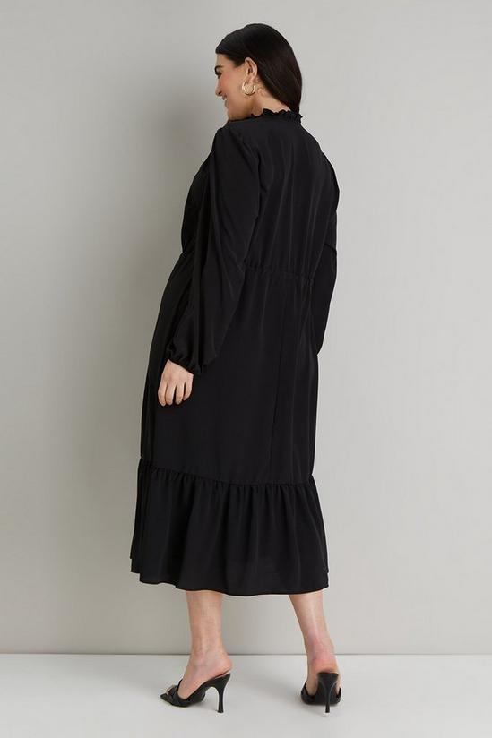 Wallis Curve Black Frill Midi Dress 3