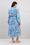 Wallis Curve Cobalt Zebra Frill Midi Dress thumbnail 3