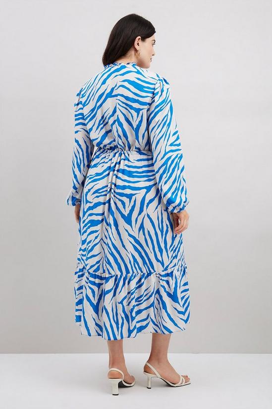 Wallis Curve Cobalt Zebra Frill Midi Dress 3