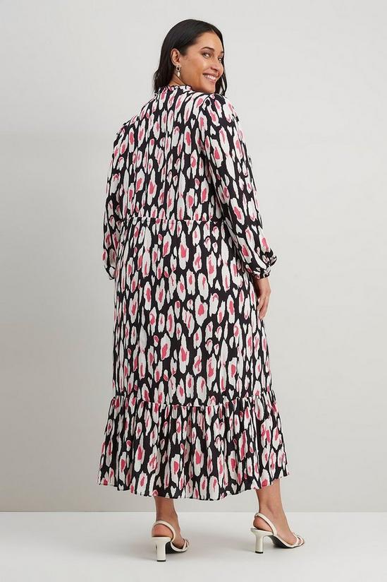 Wallis Curve Pink Animal Frill Midi Dress 3