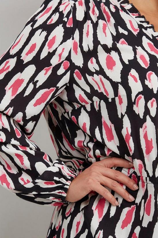 Wallis Curve Pink Animal Frill Midi Dress 4