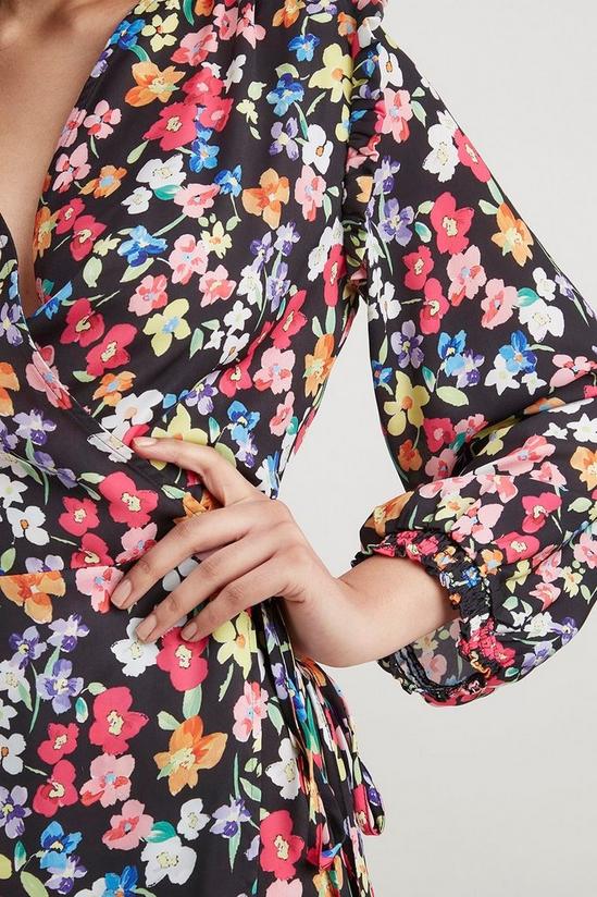 Wallis Petite Ditsy Floral Print Midi Wrap Dress 4