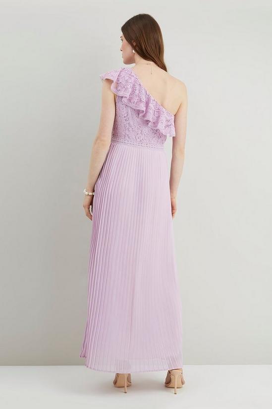 Wallis One Shoulder Lace Pleated Maxi Dress 3