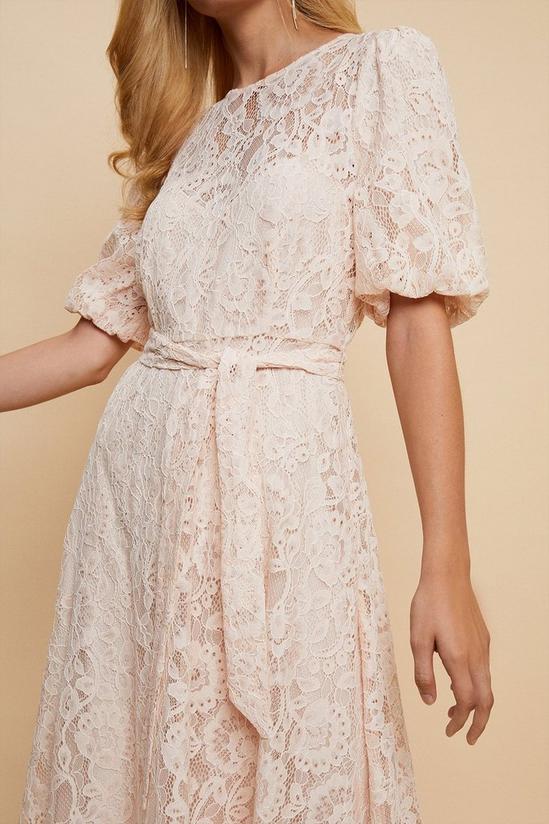 Wallis Lace Puff Sleeve Belted Dress 4