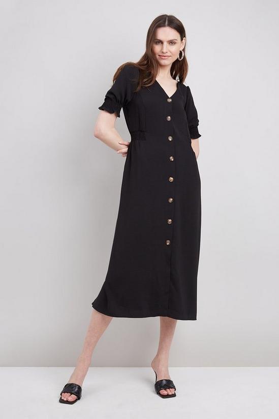 Wallis Black Plain Button Through Dress 1