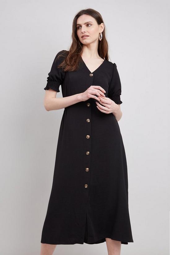 Wallis Black Plain Button Through Dress 2