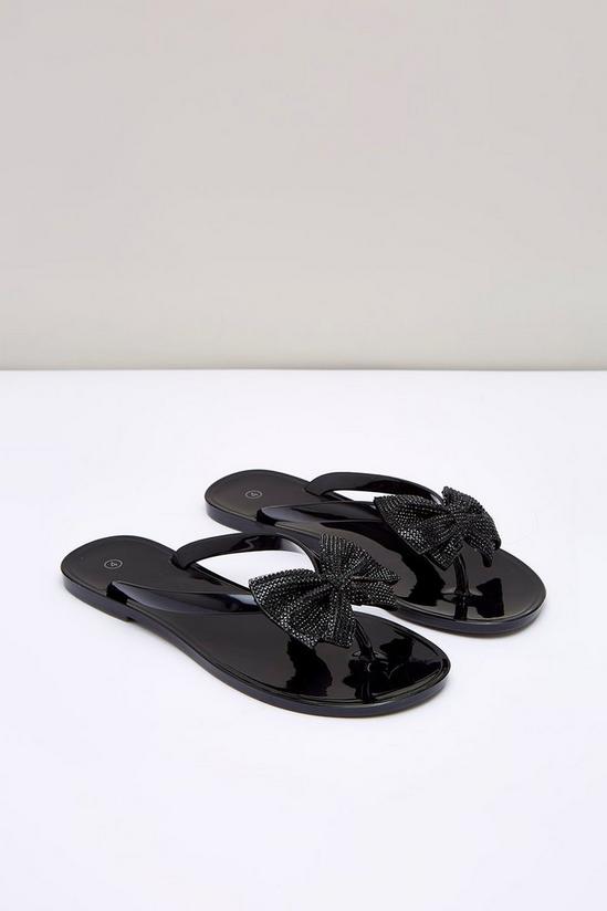Wallis Flora Jelly Bow Detail Flat Sandals 3