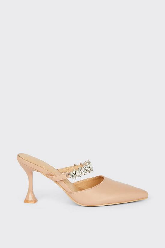 Wallis Gemima Diamante Strap Mule Court Shoes 2