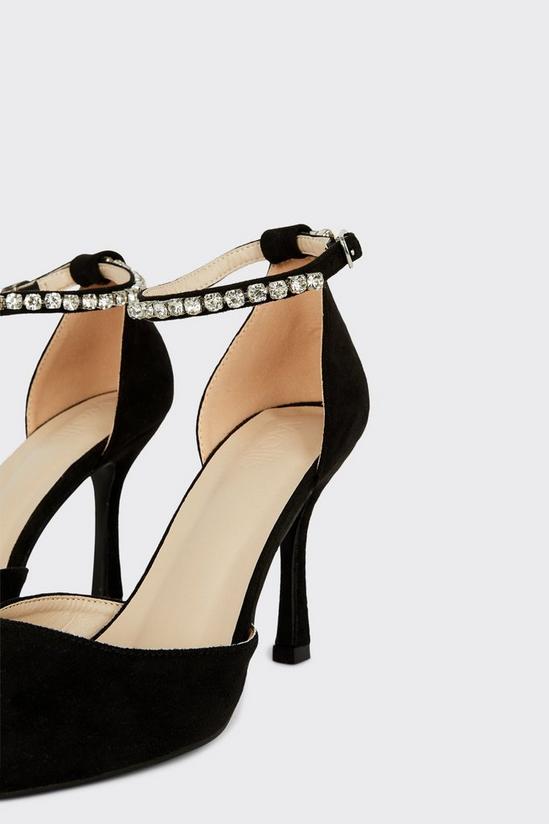 Wallis Gala Diamante Strap Court Shoes 3