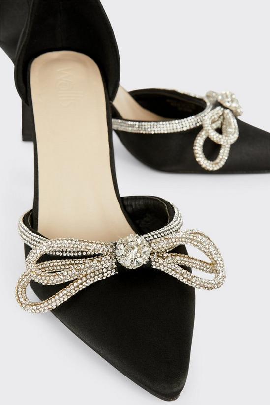 Wallis Glory Diamante Bow Trim Court Shoes 3