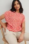 Wallis Petite Red Ditsy Knot Front Top thumbnail 4