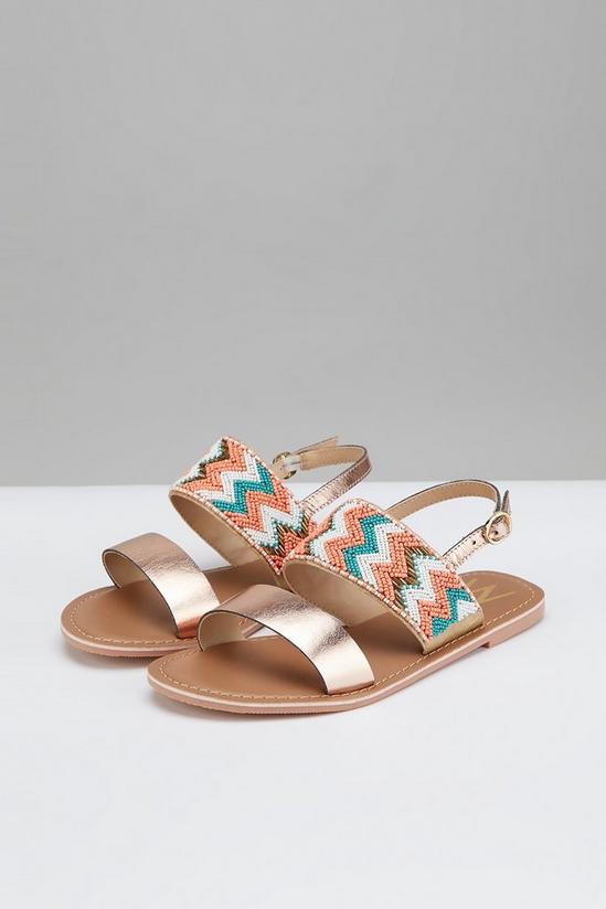 Wallis Wide Fit Jasmine Leather Two Strap Sandals 4