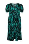 Wallis Curve Green Zebra Jersey Wrap Tiered Dress thumbnail 5