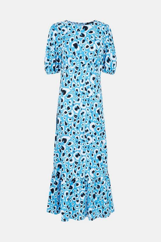 Wallis Tall Blue Animal Puff Sleeve Midi Dress 5