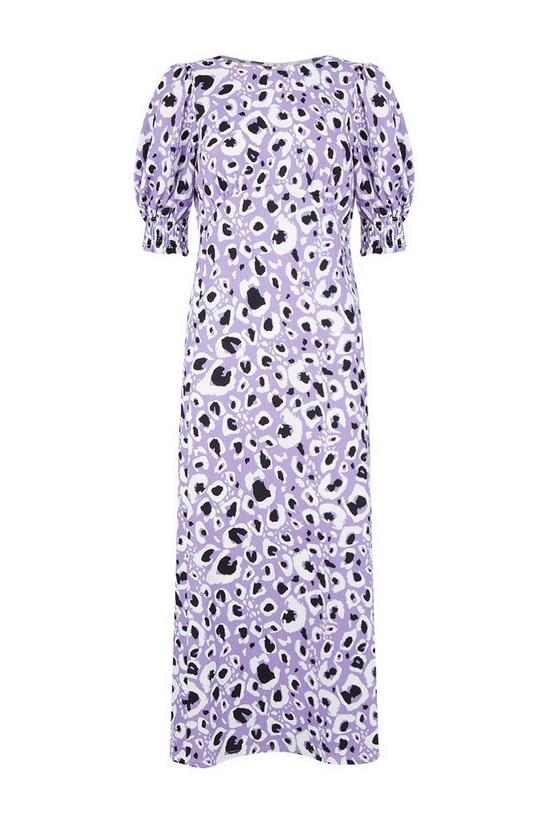Wallis Petite Lilac Animal Jersey Puff Sleeve Midi Dress 5