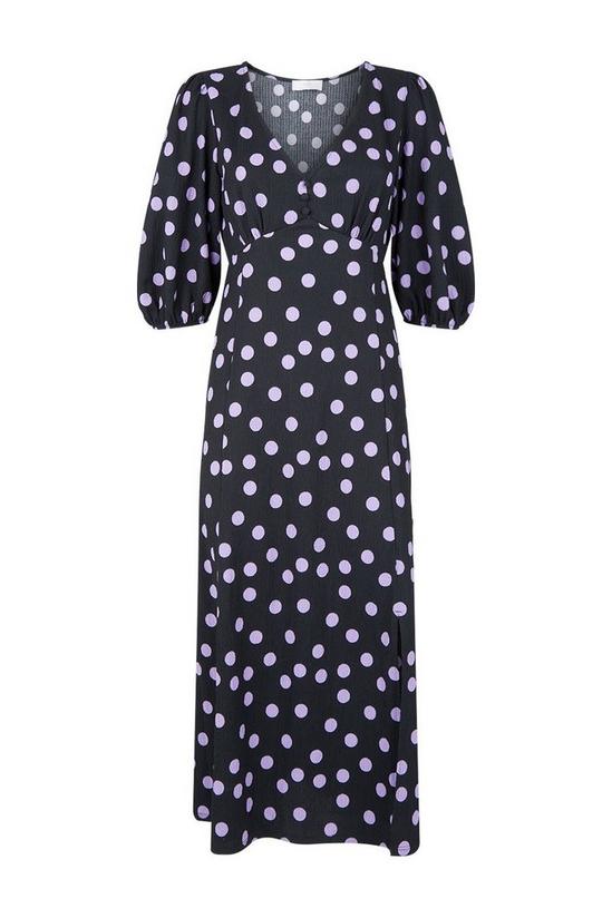 Wallis Petite Lilac Spot Jersey Button Through Midi Dress 5