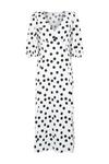 Wallis Petite Black Spot Button Front Jersey Midi Dress thumbnail 5