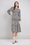Wallis Mono Pebble Shirred Top Jersey Midi Dress thumbnail 1