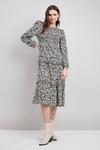 Wallis Mono Pebble Shirred Top Jersey Midi Dress thumbnail 2