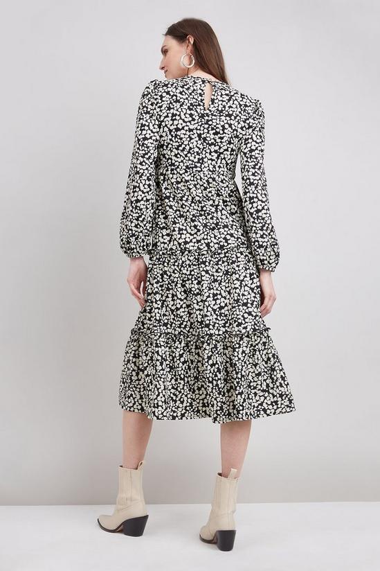 Wallis Mono Pebble Shirred Top Jersey Midi Dress 3