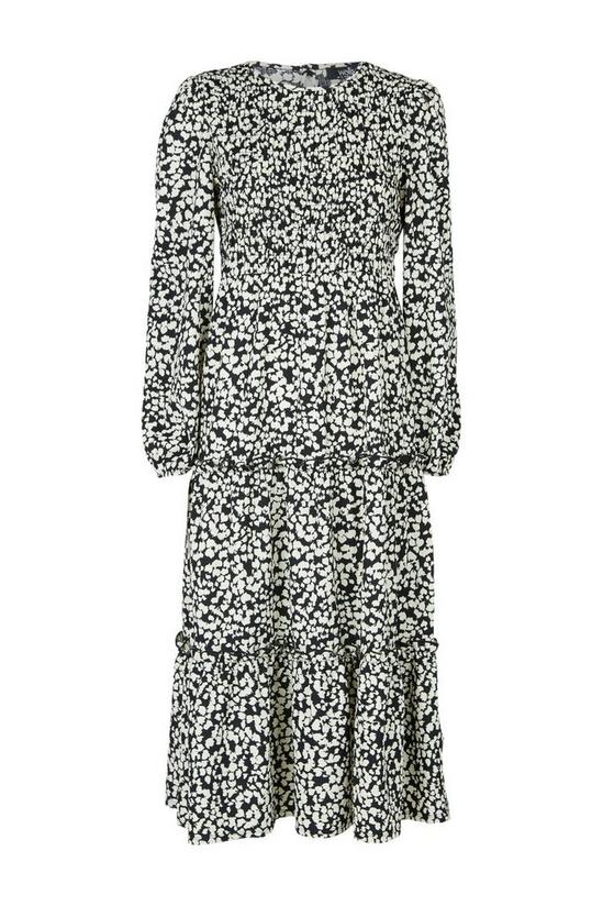 Wallis Mono Pebble Shirred Top Jersey Midi Dress 5