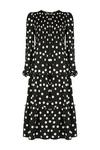 Wallis Mono Spot Jersey Shirred Top Midi Dress thumbnail 5