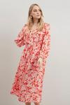 Wallis Floral Silhouette Ruffle Button Through Dress thumbnail 1