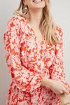 Wallis Floral Silhouette Ruffle Button Through Dress thumbnail 4
