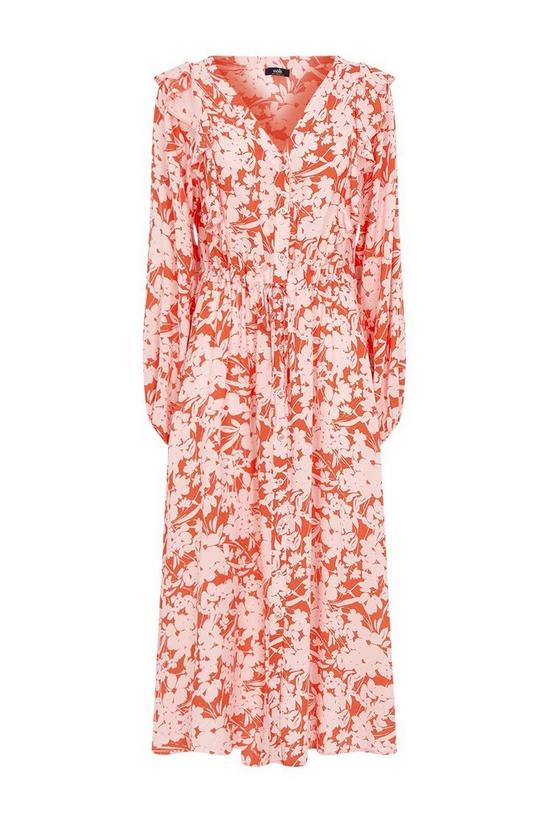 Wallis Floral Silhouette Ruffle Button Through Dress 5