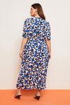 Wallis Curve Blue Poppy Mock Wrap Midi Dress thumbnail 3