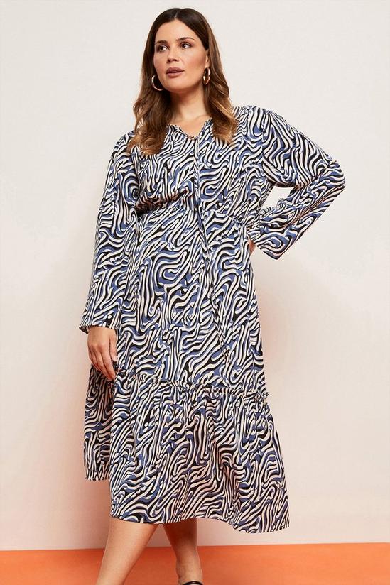 Wallis Curve Blue Zebra Midi Dress 2