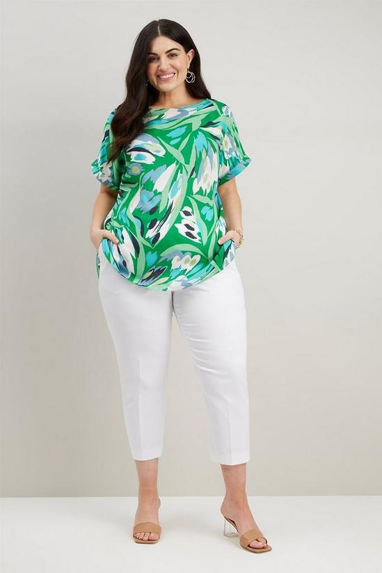 Wallis Curve Green Floral Print T Shirt 2