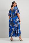 Wallis Curve Blue Floral Chiffon Wrap Dress thumbnail 3
