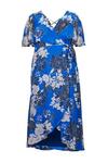 Wallis Curve Blue Floral Chiffon Wrap Dress thumbnail 5