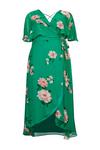 Wallis Curve Green Floral Chiffon Wrap Dress thumbnail 5