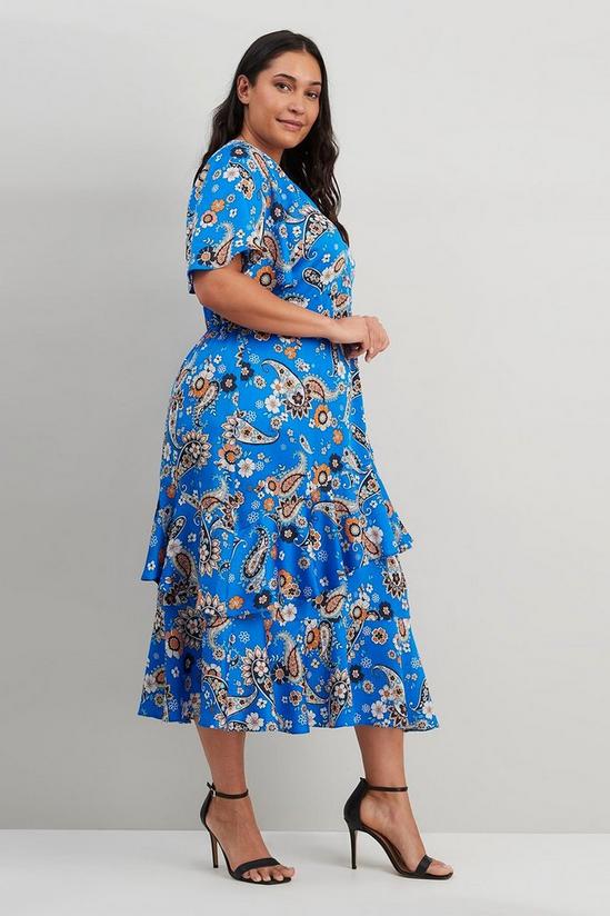 Wallis Curve Blue Paisley Tiered Maxi Dress 1