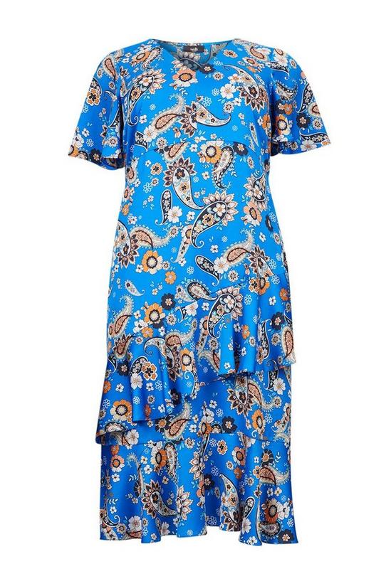 Wallis Curve Blue Paisley Tiered Maxi Dress 5