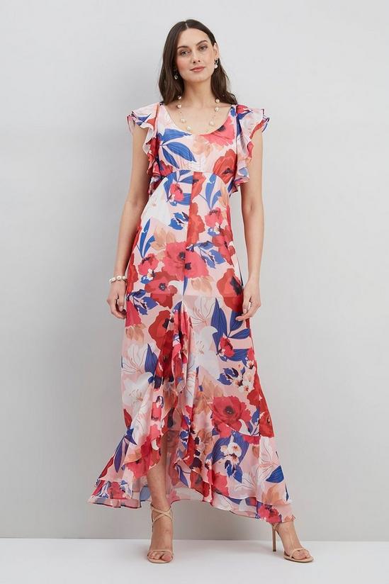Wallis Floral Printed Ruffle Sleeveless Maxi Dress 1