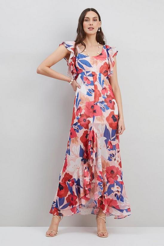 Wallis Floral Printed Ruffle Sleeveless Maxi Dress 2