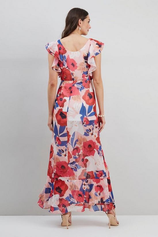 Wallis Floral Printed Ruffle Sleeveless Maxi Dress 3