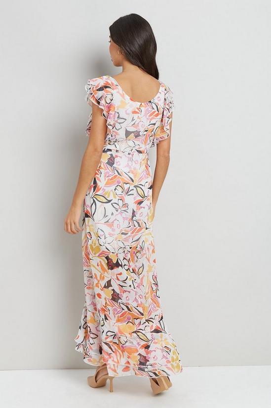 Wallis Abstract Printed Ruffle Sleeveless Dress 3