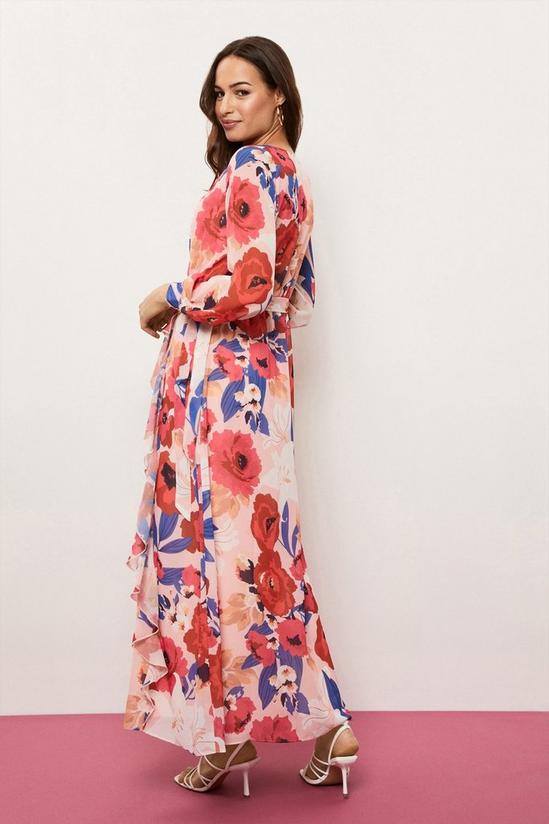 Wallis Floral Printed Ruffle Front Maxi Dress 3