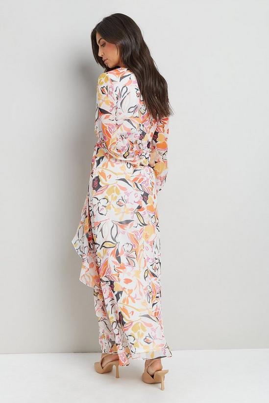 Wallis Abstract Printed Ruffle Front Maxi Dress 3