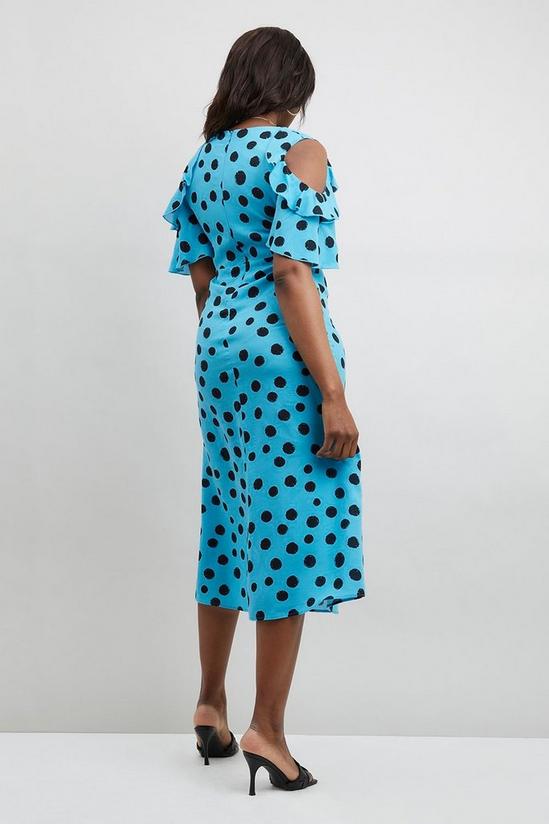 Wallis Spot Printed Cold Shoulder Dress 3