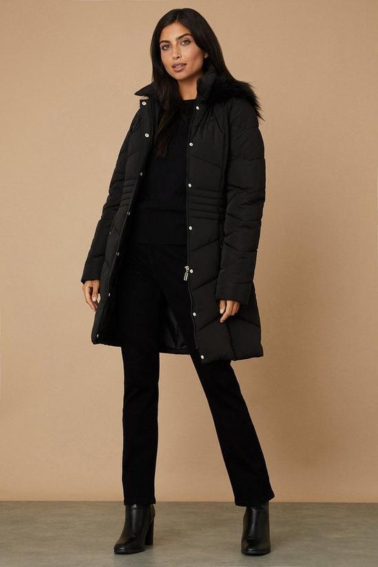 Wallis Tall Longline Belted Fitted Padded Coat 2
