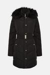 Wallis Tall Longline Belted Fitted Padded Coat thumbnail 5