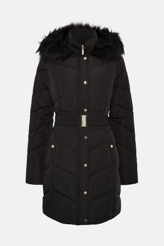 Wallis Tall Longline Belted Fitted Padded Coat 5